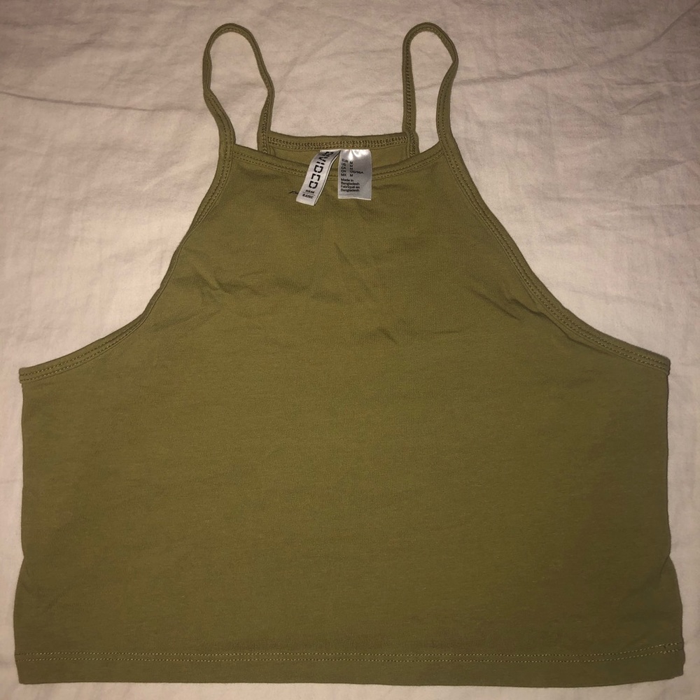 Green cropped top